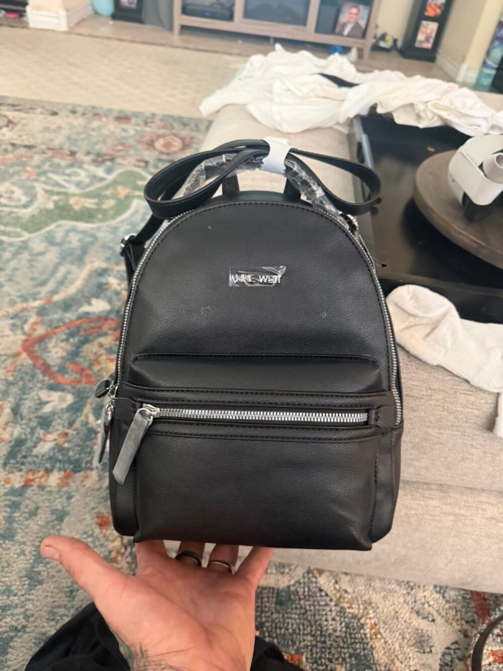Nine West black mini backpack new with tags